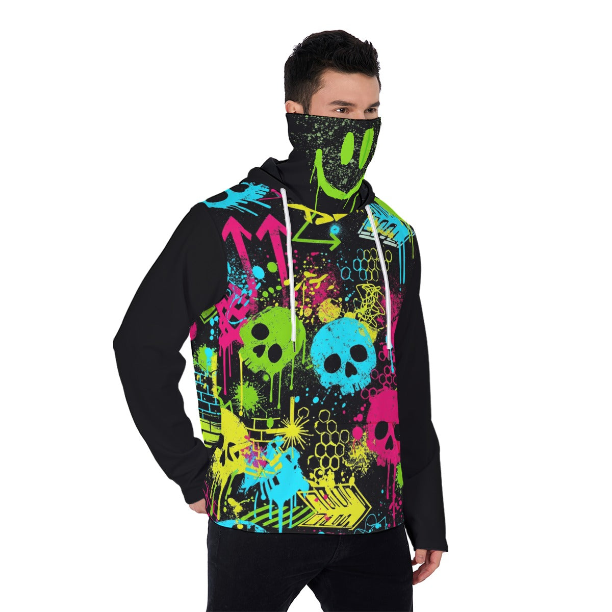 Bluza z kapturem i maską Graffiti Smile