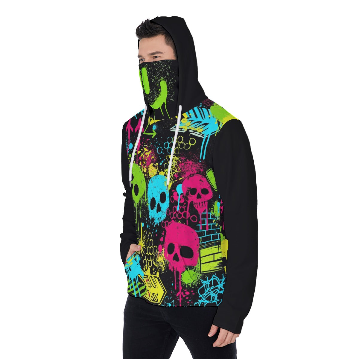 Bluza z kapturem i maską Graffiti Smile