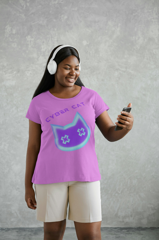 Camiseta Mujer - Cyber ​​Cat